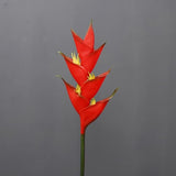 2 Pack Large Bird Of Paradise Heliconia Stem Artificial Flowers,Greenery Plants 1 Stem 7 Petals Fake Flowers Permanent Flower,Used For Diy Party, Office, And Home Decoration Display (Red A)