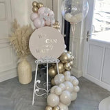 12" White Sand & Gold Metallic Latex Balloons Boho Party Decor (Birthday, Wedding)