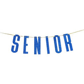 Navy Blue Glitter Senior Banner Congrats Grad Graduation Party Bunting Decor