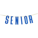 Navy Blue Glitter Senior Banner Congrats Grad Graduation Party Bunting Decor
