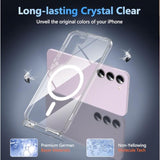 For Samsung Galaxy S23 Case With 200% Stronger Magnetic,S23 Phone Case With Screen Protector,Anti-Yellowing Military-Grade Protection Slim Galaxy S23 Case 5G-Anti-Scratch Shockproof Cover-Clear