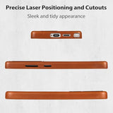 Leather Case For Samsung Galaxy S25 Ultra Compatible With Magsafe, Premium Full-Grain Vegetable-Tanned Leather, Rich Patina, Secure Grip, Metal Buttons, Smooth & Luxury Cover, Saddle Brown