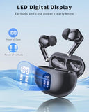 Wireless Earbuds, Bluetooth 5.4 Headphones with 50H Playback, Deep Bass Stereo Ear Buds Clear Calls with LED Power Display, IPX7 Waterproof, in-Ear