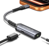 Usb C Headphone Adapter And Charger, 2-In-1 Type To 3.5Mm Audio With Pd 60W Fast Charging For Iphone 16 Pro/16 Pro Max/16/16 Plus/15 Pro Max/15 Pro,Samsung S24/S24+/S23/S22/S21,Ipad Pro-Red