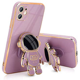 Compatible With Iphone 11 Case Cute 3D Astronaut Stand Design Camera Protection Shockproof Soft Back Cover For Apple Iphone 11 Phone Case Purple