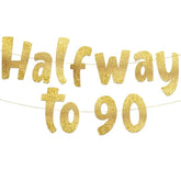 Halfway To 70 Gold Glitter Banner Happy 35Th Birthday Anniversary Decorations