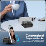 For Airpods 4 Case With Phone Stand, Secure Lock Case For Apple Airpods 4Th Gen 2024 With Cleaning Kit, Compatible With Magsafe, Auto-Open, Military Grade Protective Cover