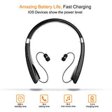 Foldable Bluetooth Headset, Lightweight Retractable Bluetooth Headphones For Sports&Exercise, Noise Cancelling Stereo Neckband Wireless Headset (With Carry Case)