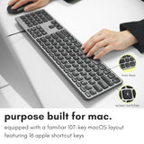 Backlit Mac Keyboard - Quiet, Sleek, And Functional - 3 Brightness Levels, 107 Keys, 5Ft Usb Wired - Apple Keyboard - Backlit Wired For Mac, Imac, Macbook Pro/Air - Space Gray