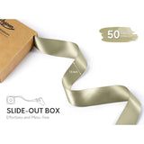 Sage Green Satin Ribbon 1-1/2 Inch X 50 Yards Double-Faced Ribbons For Gift Wrapping Crafts Flower Bouquet Wedding Paper Bows Invitations