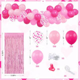 21St Birthday Decorations For Her, Pink Bottle Theme Happy Birthday Banner, Cake Topper, Curtain, Pink Confetti Balloons Garland For Women Girl Twenty-One Year Old Bday