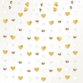 10 Pack 130Ft White-Gold Holographic Heart Party Garland Asymmetrical Love Hanging Banners For Birthday, Wedding Engagement Bachelorette Party Baby Bridal Shower Decoration