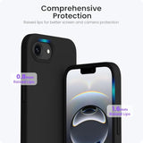 Compatible With 16E Case 6.1"(2025), Liquid Silicone 3 Layers Full Covered Soft Gel Rubber Phone Case,Shockproof Protective Cover With Anti-Scratch Microfiber Lining-Black