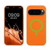 kwmobile TPU Silicone Case Compatible with Google Pixel 10 / Pixel 10 Pro - Case Magnetic Cover - Compatible with MagSafe - Fruity Orange