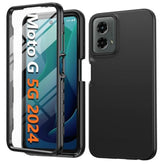 Moto G 5G 2024 Case with Built-In Screen Protector Dual Layer Shockproof Black
