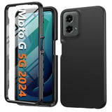 Moto G 5G 2024 Case with Built-In Screen Protector Dual Layer Shockproof Black