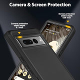For Google Pixel 7 Pro Case With 2Pcs Self Healing Flexible Tpu Screen Protector & Camera Lens Protector, 3 In 1 Heavy Duty Shockproof/Drop Proof/Dust Proof Case (Black/Black)
