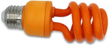 Orange Spiral CFL Light Bulbs 4 Pack E26 Medium Base Outdoor Patio Porch Halloween Lighting 13W