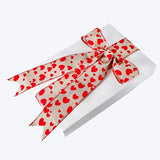 Red Heart Printed Valentine'S Day Burlap Ribbon Wired Edge Ribbon- 2.5