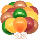 Fall Balloons: 100pc Yellow, Brown, Orange, Green & Red - Thanksgiving Decor