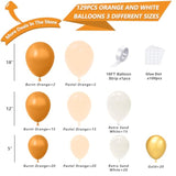 129PCS Fall Balloon Arch Kit with Burnt Orange Gold Balloons for Baby Shower Party