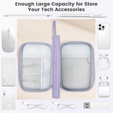 Tech Pouch - Lightweight Electronics Organizer Travel Case, Double Layers Cable Organizer, All-In-One Storage Bag For Charger, Cord, Phone, Flash Drive, Accessories