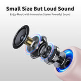 Portable Bluetooth Speakers With Strap Easy To Carry, Wireless Ipx5 Waterproof Mini Speaker With Loud Stereo Sound, 20 Hours Playtime, Rechargeable Battery, Built-In Microphone, Pink