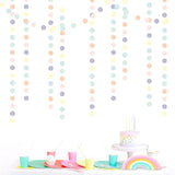 Pastel Rainbow Birthday Party-Decorations Streamers - 52Ft Yellow Blue Mint Pink Purple Hanging Paper Garland Banner,Birthday Baby Bridal Shower Bachelorette Engagement Supplies Backdrop Decor