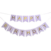 Large Purple Happy Birthday Banner, Bday Party Decorations Backdrop Gift For Man Woman Kids Teens