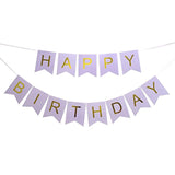 Large Purple Happy Birthday Banner, Bday Party Decorations Backdrop Gift For Man Woman Kids Teens