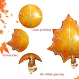 10Pcs Fall Maple Leaf Foil Balloons Orange Mylar Autumn Thanksgiving Decor