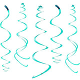 Teal Turquoise Graduation Party Decorations 2026/Turquoise Teal Black Graduation Decorations 2026 Teal Silver Black Hanging Swirls 15Pcs Class Of 2026