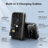 10000Mah Portable Charger With Built-In Cable, Pd 22.5W Fast Charging Usb C Battery Pack, Cell Phone Power Bank Lcd Display For Iphone 16/16 Pro/16 Plus/15/14/13/12/11/X, Samsung, Etc