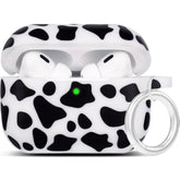 Cow Airpods Pro 2 Case Soft Silicone 2022 - Cover Flexible Skin For Apple Airpod Pro 2Nd Charging Case Cute Women Girls For Ipod Pro With Keychain - Black Cow