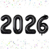 16in Black 2026 Number Balloons New Year Eve Party Decorations