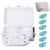 Fiber Optic Distribution Box, 6 Port Wall Mount Enclosure With 6 Lc Duplex Om3 Adapters, Multimode, Ftth, Ip65 Waterproof Outdoor/Indoor Use - 8.27" X 5.31" X 1.57"