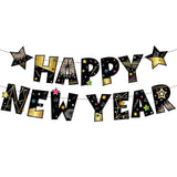 Gold & Black Happy New Year Banner 10ft Party Decorations 2026