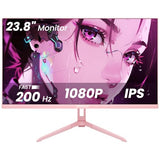 Pink 24 Inch Gaming Monitor 200Hz Refresh Rate Fhd 1080P Resolution Fast Ips Panel 1Ms Gtg Response Time Adaptive Sync Built-In Speakers Pink Monitor