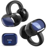 Open Ear Ring True Open Ear Headphones, Lightweight Comfort Open Ear Clip Wireless Earbuds, 40H Play Bluetooth 5.4 Headphones With Smart Digital Display Design Fit Sports Running, Workout Black