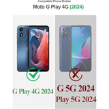 Moto G Play 2024 Case 360° Magnetic Ring Stand Shockproof TPU Black Rose Gold