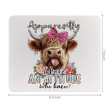 Highland Cow Office Desk Accessories,Small Mouse Pad,Washable Square Cloth Mousepad For Office Laptop Computer,Non-Slip Rubber Base Mouse Pads For Wireless Mouse,9.5X7.9 Inches