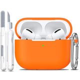 For Airpods Pro 2Nd/1St Generation Case With Cleaner Kit,Soft Silicone Protective Case Cover For Apple Airpod Pro 2/1 For Women Men,Airpods Pro Case Accessories With Keychain,Orange
