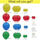 Red Yellow Blue Green Balloons Garland Arch Kit-Different Sizes Of Red Blue Yellow Green Balloons For Superhero Theme Party Birthday Baby Shower Carnival Circus Party Decorations