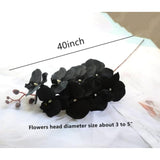 8 Heads Faux Black Orchid,40" Bouquets 2 Stem Phalaenopsis No Fade Petals Fake Flowers Forever Plants For Home Decoration, Office Decor,Wedding Party Decoration