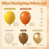 157PCS Thanksgiving Balloon Arch Kit with Mustard Orange Balloons for Baby Shower