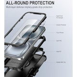 For Iphone 16 Case With Belt Clip Holster,2X Screen Protector, Heavy Duty Protection,Military-Grade Protection,Anti-Drop,Shockproof Phone Cover For Iphone 16 Case,Black