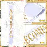 6 Pieces Homecoming Court Satin Sashes With Glitter Letters White Court Sashes Bulk For Pageants Homecoming Party School Dance Graduation Party Favors Decorations Accessories