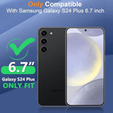 Battery Case For Galaxy S24 Plus,High Capacity 12000Mah Extended Portable Protective Charging Case Backup Compatible With Galaxy S24 Plus Wireless Charger Case With 1X Screen Protector & Cable-Black