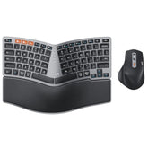 Bluetooth Ergonomic Keyboard Mouse, Ekm04 Mini Compact Wireless Ergo Keyboard Mouse Combo, Split Design, Wrist Rest, Multi-Device, Rechargeable, Compatible With Windows/Mac/Android