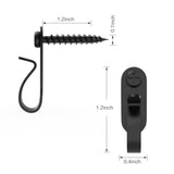 Light Hanger Hooks,Screw Hooks For Hanging Christmas Light,Light Wire And Led Fairy Led Light Clips,Stainless Steel,Black,40 Pack